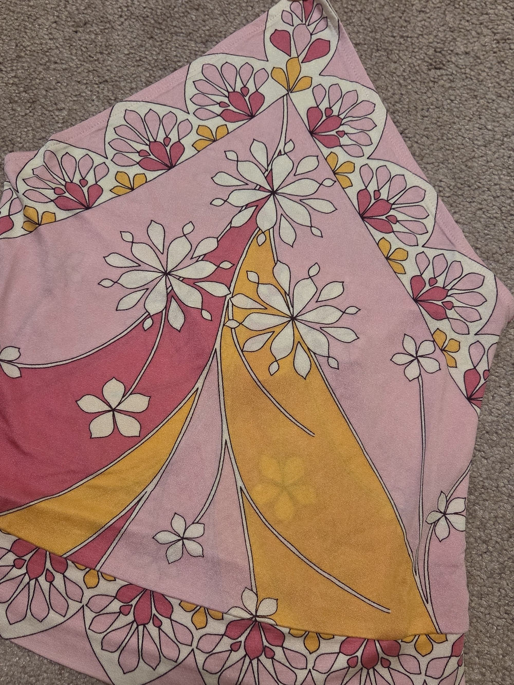 Banana Republic Silk Pink & Yellow Geometric Floral Halter Top - Picture 2 of 4